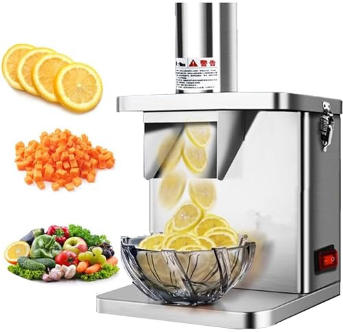 Electric Vegetable Dicer Slicer Electric Vegetable Slicer Electric Vegetable Slicer, Commercial Dicing Machine, Automatic Vegetable and Fruit Cutter, Potato, Carrot and Onion Cutter, Granule