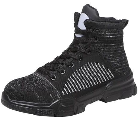 Zapatillas de seguridad para hombre, ligeras, botas de senderismo para hombre, impermeables, sin cordones, puntera de acero, botas de seguridad duraderas y cómodas, botas de senderismo al aire libre,