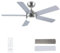 CJOY Ventilatore da Soffitto con Luce e Telecomando 107cm, Ventilatore Soffitto Silenziosa Argento/Madera, 6 Velocità, Reversibili, Memoria 3 CCT Dimmerabile, Modalità Sleep, Timer, Dormitorio/Salón