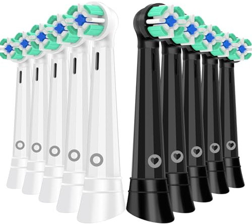 10er IO Aufsteckbürsten Kompatibel mit Oral b iO 3/4/5/6/7/8/9/10 Series Elektrischen Zahnbürstea, IO Zahnbürste Aufsätze Kompatibel mit Oral b (Schwarz&Weiß)