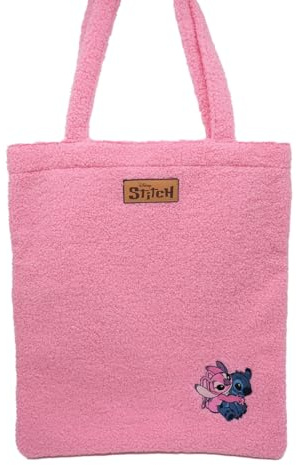Nomadict Stitch Angel Pink Tote Bag Tragetasche für Schule, Einkaufen, Arbeit, 41 cm x 36 cm, offizielles Disney-Lizenzprodukt, Rosa, Zeitgenössisch