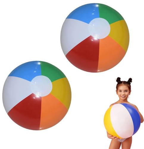 OUDQFCJ 2 Stück Wasserball Aufblasbar 22cm Bunt Strandball Inflatable Beach Ball Klein Schwimmbad Pool Strand Spielzeug Ball Ostern Geschenke für Kinder