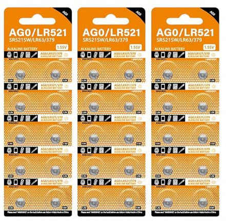 Klaisy Knopfbatterie, 10/20/30/40 Stück AG0/LR521 Knopfzellenbatterien SR521W SR521SW LR63 379A 379 Knopfzellen für Uhren Fernbedienung Spielzeug