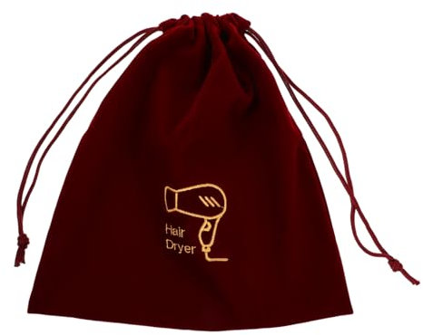 DEARMAMY Travel Storage Bag for Hair Dryer Jewelry Soft Velvet Drawstring Bag Organizer for Home The-go