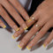 KQueenest Press on Nails Kurz French Tip – 30 Stück Gelb Nägel zum Aufkleben Kurz Eckig, French Tip Fake Nails mit Kleber, Quadratische Künstliche Nägel Set für Frauen