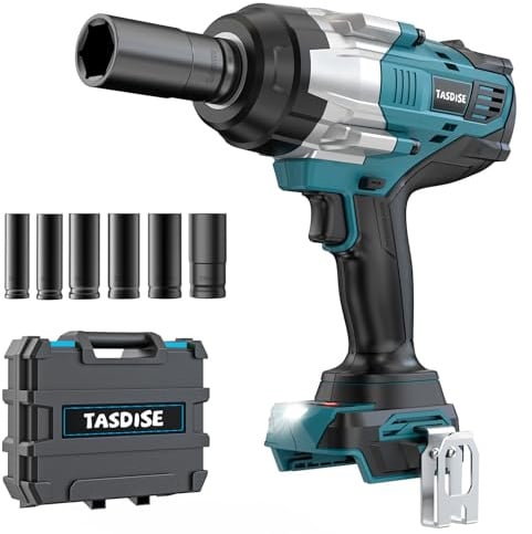 Akku Schlagschrauber Kompatibel mit Makita 18V (Ohne Akku) - 2300 N.m Bürstenloser Drehschlagschrauber 1/2 mit 4-Gang, LED-Licht & 6 Schlagschrauber Nüsse (14-22mm) für Autoreifen Kfz-Montage