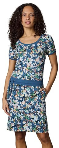 Ragwear Damen modisches Kurzarm Sommerkleid leichtes Minikleid Strandkleid mit seitlichen Eingriffstaschen Baomi Tropic YOUMODO XS-3XL