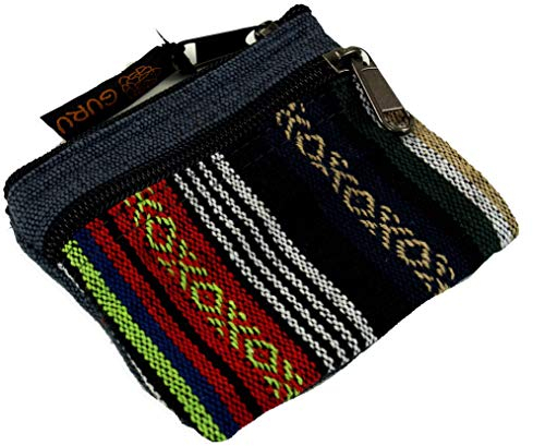 GURU SHOP Ethno Portemonnaie, Geldbeutel - Grau, Unisex - Erwachsene, Baumwolle, 9x11x1 cm