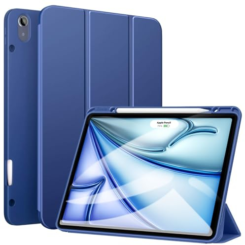 ZtotopCases Schutzhülle für Neu iPad Air 13 Zoll M3 2025/M2 2024,Pro 12,9 Zoll 2018, ultradünn, Smart-Cover, mit integrierter Standfunktion, leicht, Auto-Schlaf-/Funktion, unterstützt Pencil - Blau