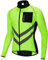 WOSAWE Veste de Cyclisme pour Hommes Femme Imperméable Légère Course Manteau Haute Visibilité VTT Vêtements (Poche Poitrine Vert, L)