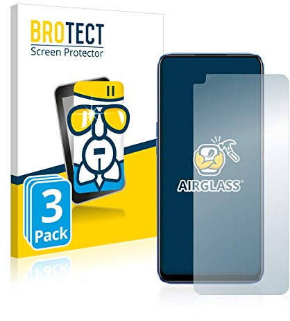BROTECT Protector Pantalla Cristal para realme 6 Protector Vidrio (3 Unidades) - [Dureza 9H, Anti-Arañazos]
