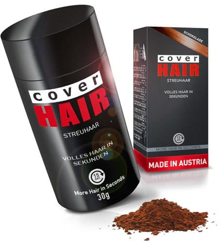 COVER HAIR - Premium Streuhaar 30g | Schütthaar zur Haarverdichtung und Ansatzkaschierung | Authentischer Look in für Männer und Frauen| 100% Natürliches Schokolade 30g