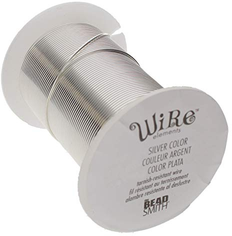 The Beadsmith Copper Jewelry Wire | 26 Gauge Craft Wire for Jewelry Making, Titanium Color, 34 Yd (31.09 m), Lacquered Tarnish-Resistant for Crafts