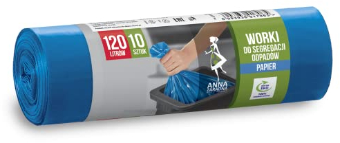 Anna Zaradna Bolsas segregadoras de residuos PAPIER 120L 10 unidades azul