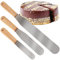 Robin Goods® 3 Piece Set Spreading Knives - Spreading Palette with Wooden Handle - Spatula in 3 Sizes - Baking Accessories Spatulas (3 Parts - with Wooden Handle)
