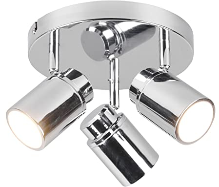 Trio Leuchten Bad Deckenleuchte Angelo 880430306, Metall Chrom, exklusiv Leuchtmittel 3x GU10