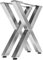 GGMMÖBEL Juana | Tischbeine Metall Edelstahl | 2 Stück X Form Tischkufen | Tischgestell B58xH105 cm | Möbelkufen für Stehtisch