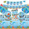 LSJDEER Fourniture de la fête motif Sous la mer - Vaisselle Ocean Sea Party - Assiettes, Tasses, Serviettes, Gâteaux pour décorations de fête d'anniversaire du monde sous-marin, Pour 20 personnes
