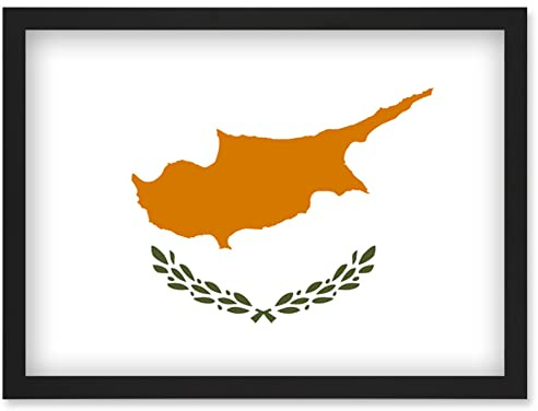 Artery8 Cyprus National Flag Patriotic Vexillology World Flags Country Region Poster Artwork Framed Wall Art Print A4