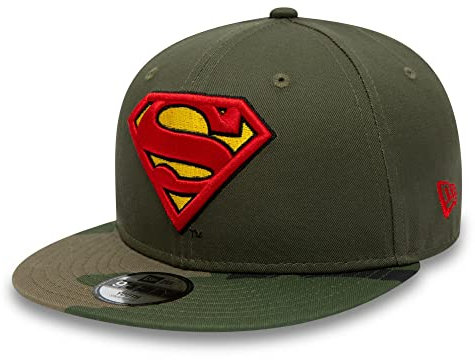 New Era Kinder Kappe verstellbar Comic Superman DC Oliv 9Fifty gerader Schirm - Child