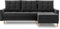 Ecksofa Lena 227x148 mit schlaffunktion und Bettaksen - Klassisch Design - Eckcouch mit Stauraum - Auffälliger Kronos Stoff - Kissen - Holzfüße - Auswahl an Farben (Kronos 34 RECHTS)