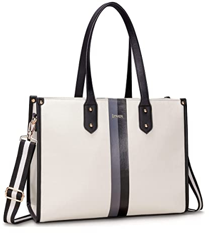 ESTARER Laptoptasche Damen 15.6 Zoll,Laptop Handtasche Wasserabweisendem Canvas Schultertasche,Groß Tote Bag Für Arbeit/Business/College