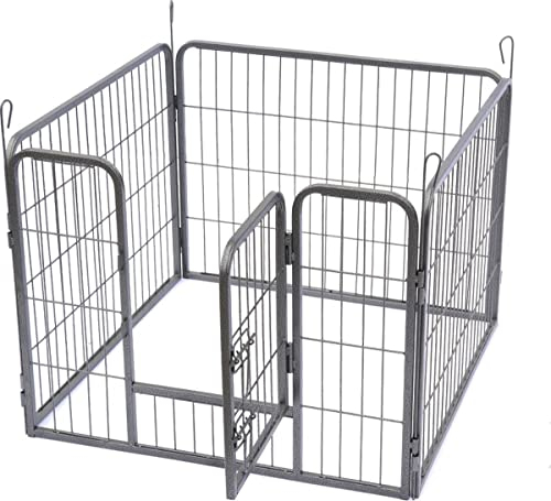 MaxxPet Welpenauslauf - Faltbarer Welpenlaufstall aus hochwertigem Stahl - Laufstall Hund - Verstellbares Freilaufgehege - Welpenzaun 4-Teilig - 101x79 cm - Welpengehege
