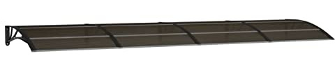 Tidyard Auvent de Porte Marquise de Porte d'entrée Abri Protection en Polycarbonate Noir 400x100 cm