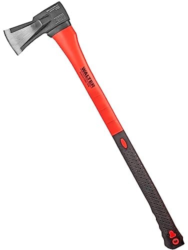 WALTER Spaltaxt 2000 g 80 cm - Für beeindruckende Schärfe & Haltbarkeit - Kohlenstoffstahl - Hohlgeschmiedeter Spreizkeil - Effizienter Holzspalter