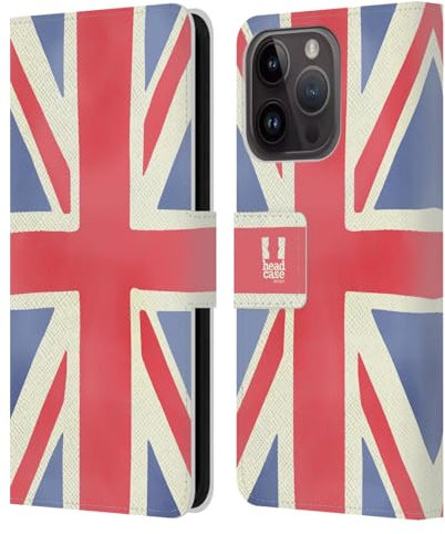 Head Case Designs Union Jack Das Beste Von London Leder Brieftaschen Handyhülle Hülle Huelle kompatibel mit Apple iPhone 15 Pro