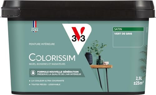 V33 Peinture multi-supports Colorissim® Vert de gris satin 2,5L