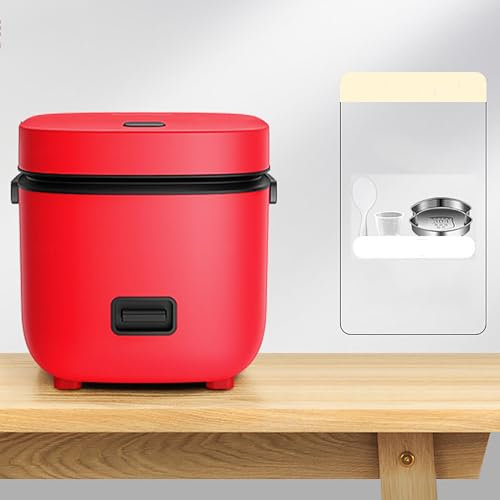 PanHuiWen Japanese Rice Cooker Small for 2 People, Rice Cooker Cookworks Electric Multi Cooker 1.2 L, Automatic Cooking,Red