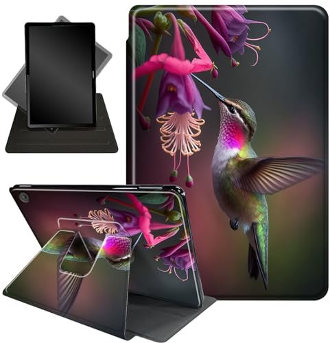 Decahouy - Étui pour tablette Amazon Kindle Fire HD 10 et étui Fire HD 10 Plus (11ème génération, version 2021) 10.1 Étui de protection avec support pivotant à 36- Colibri cerise rose, feu