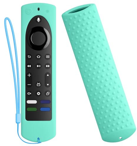 for 2023 Fire TV Stick 4K Max (2nd Gen) /Omni Series/Insignia/Toshiba/Fire TV 2-Series/4-Series- Alexa Voice Remote Control Silicone Cover with Lanyard(Mint Green)