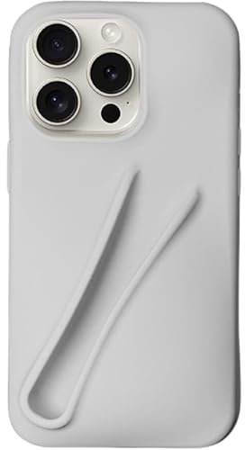 TRADAY Lip Gloss Phone Case Cute for iPhone 15 for Women Girls Protective Silicone Shockproof Slim Funny Stylish Phone Case Compatible with iPhone 15（Light Gray）