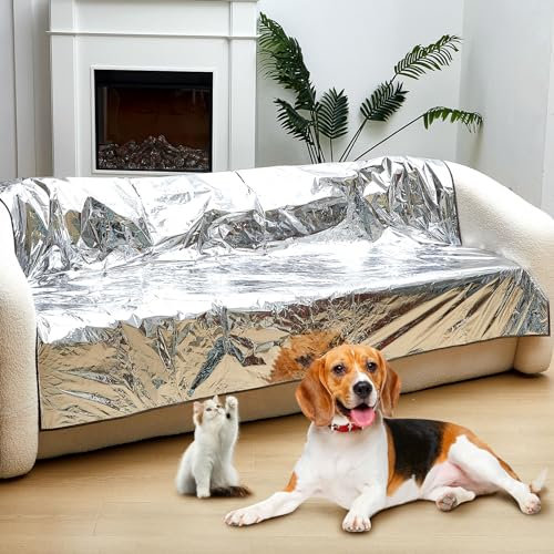 Kigley Pet Couch Deterrent Mat to Keep Dogs Off Furniture 72 x 56.3 x 0.04 in Non Electric Pet Repellent Mat Cats Dogs Couch Sofa Cover(Brown)