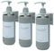 GOYISEE Shampoo and Conditioner Dispenser Set, 3 Plastic Bottles with Wall Mounts, Shower Soap Dispenser (PZP-Gray-3 Bottles 3 Wall Mounts)