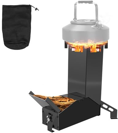 Denmay Forno a razzo portatile con borsa per il trasporto, compatto ed efficiente grazie alla tecnologia ConvectionAirflow, ideale per cucinare, campeggio, caccia, pesca, picnic e grigliate – Forno da