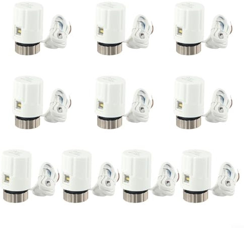 Attuatore termico elettrico da 230 V normalmente aperto e chiuso, attuatore termoelettrico M30 x 1,5 mm per collettore di riscaldamento a pavimento (10 pezzi)