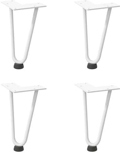 vidaXL Haarnadelbeine für Couchtisch 4 Stk. Weiß 20 cm Massivstahl