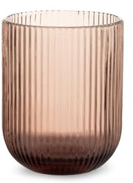 H&H, Set 6 Bicchieri Peony Lilac, bicchieri rigati, bicchieri colorati, lilla, in vetro, 28 cl, lavabili in lavastoviglie