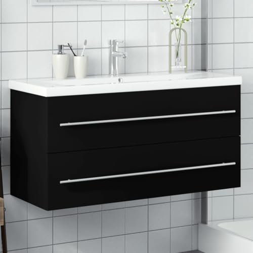 Xichuzi Mueble de baño con Lavabo Integrado Negro, Mueble Bajo Lavabo, Armario Bajo Lavabo - 3278795