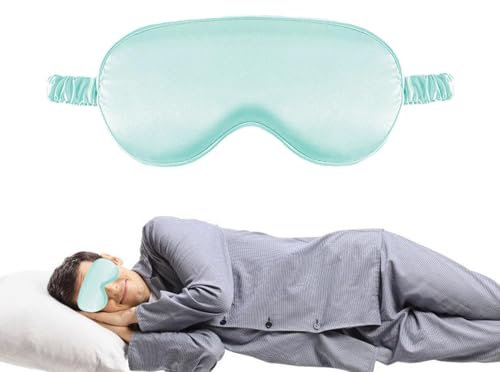 Augenschutz für die Nacht – Augenschutz zum Schlafen, Augenschutz mit verbundenen Augen | Schlafmasken, Augenschutz, weiche Satin-Augenbinde mit elastischem Riemen, bequeme, leichte Nachtschlafmasken