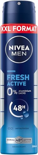 NIVEA MEN Fresh Active Deospray XXL, Deodorant mit einzigartiger INFINIFRESH Formel für 48h Schutz, Deo ohne Aluminium mit Meeresextrakten und frischem Duft (250 ml)
