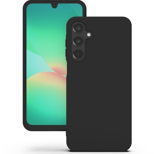 YATWIN Hülle für Samsung Galaxy A26, Silikon Handyhülle mit Futter, 1mm Kamera und Displayschutz, Dünn & Leicht, Anti Kratzer Case, Schwarz