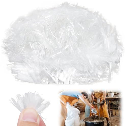 1 kg de fibre de polypropylène, renforcement et résistance en fibres polyfibres, fibres de polypropylène pour béton, mortier, plâtre, mortier de ciment, empêche la formation de fissures, réduit le