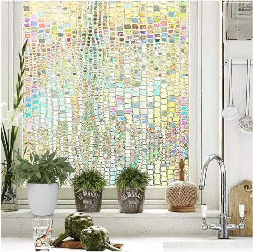Homewell Bejeweled Regenbogeneffekt Fensterfolie – Sichtschutz & dekorative Glasfolie – selbstklebend, statisch, wiederverwendbar & umweltfreundlich für Wohnzimmer, Bad, Küche & Büro - 90x200