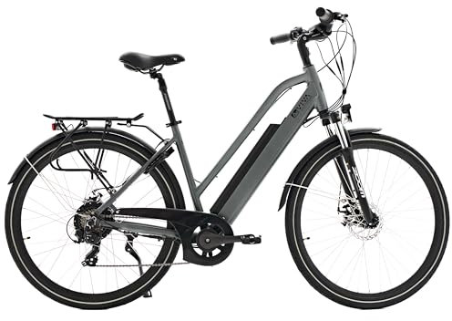 AsVIVA B15 E-Bike 28 Zoll für Herren & Damen - Pedelec mit 250W Bafang Hinterradmotor - 36V Samsung Akku - 7-Gang Shimano - bis 150 kg Nutzergewicht - Citybike Elektrofahrrad (grau-schwarz)