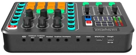 Table Mixage, Mélangeur Au-dio M6, carte son, dispositif de changement de voix, Table externe for casque USB, micro, ordinateur portable, PC, diffusion en direct, jeu de musique