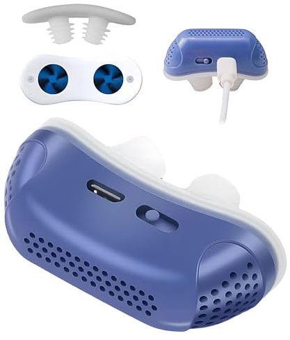 GAOXIAO Macchina CPAP per Apnea Notturna Silenziosa, Dispositivo Anti-snoring, Mini CPAP Device, Russare per L'aiuto Addormentato, Migliora la Respirazione e Il Sonno Blue